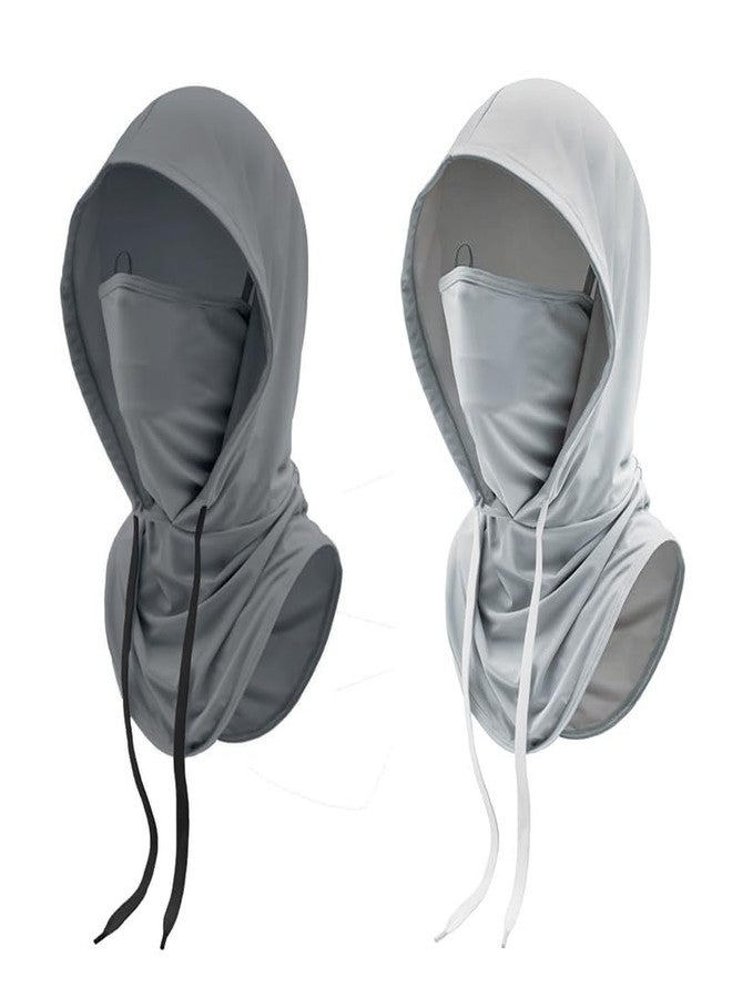M-YOUNG UV Protective Cooling Balaclava Hood - Breathable Full Head Mask Face Cover for Men & Women Outdoor Activities (US, Alpha, One Size, Darkgray+LightGray) - Image 1